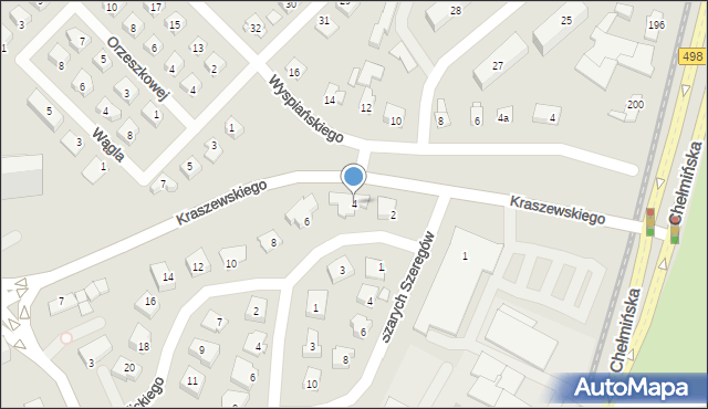 Grudziądz, Okulickiego-Niedźwiadka Leopolda, gen., 4, mapa Grudziądza