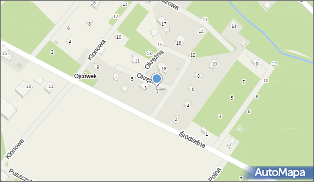 Grzymek, Okrężna, 1, mapa Grzymek