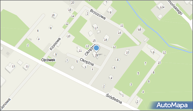Grzymek, Okrężna, 18, mapa Grzymek