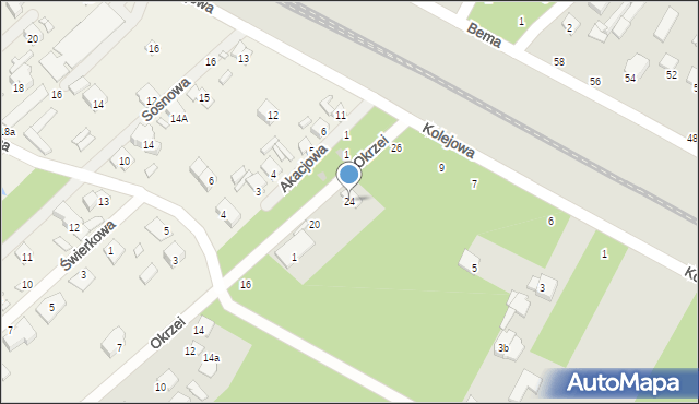 Halinów, Okrzei Stefana, 24, mapa Halinów