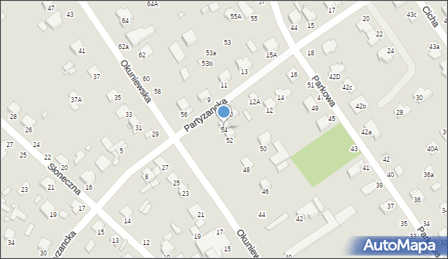 Halinów, Okuniewska, 54, mapa Halinów