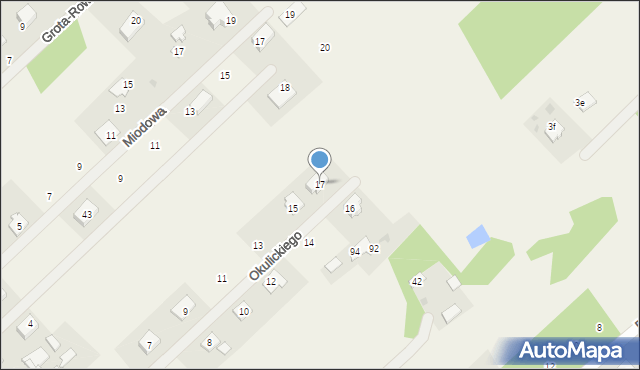 Henryszew, Okulickiego-Niedźwiadka Leopolda, gen., 17, mapa Henryszew