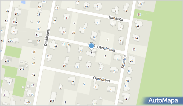 Hornówek, Okocimska, 5, mapa Hornówek