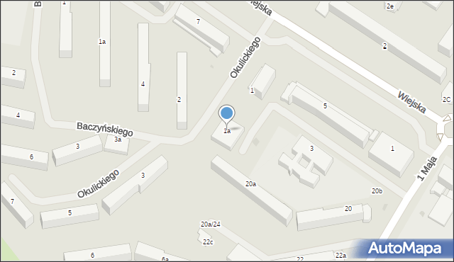 Iława, Okulickiego-Niedźwiadka Leopolda, gen., 1a, mapa Iława