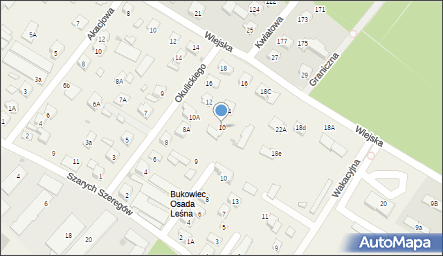 Jabłonna, Okulickiego-Niedźwiadka Leopolda, gen., 10, mapa Jabłonna