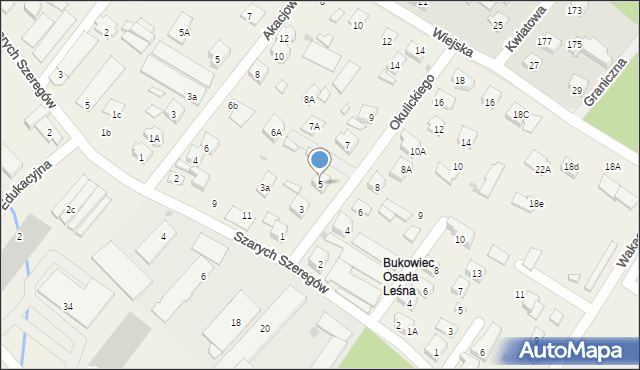 Jabłonna, Okulickiego-Niedźwiadka Leopolda, gen., 5, mapa Jabłonna