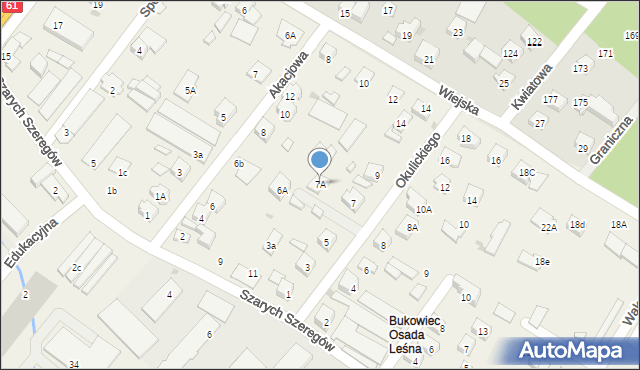 Jabłonna, Okulickiego-Niedźwiadka Leopolda, gen., 7A, mapa Jabłonna