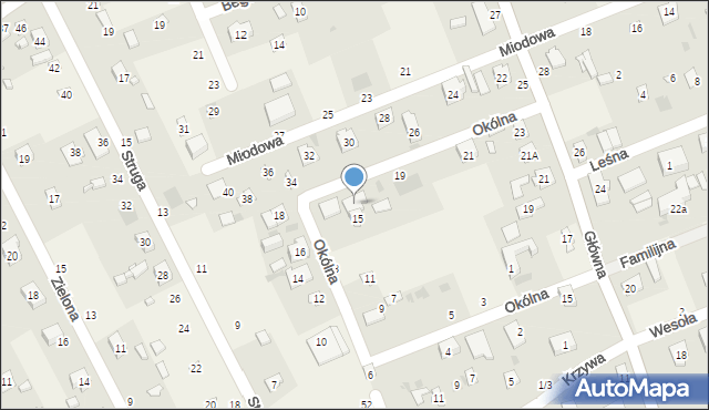 Janówka, Okólna, 17, mapa Janówka