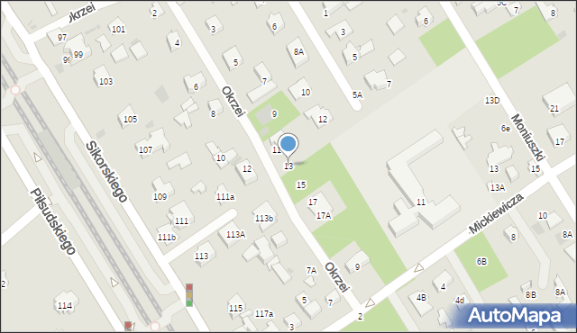 Józefów, Okrzei Stefana, 13, mapa Józefów