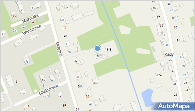 Kady, Okrężna, 30, mapa Kady