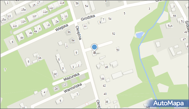 Kady, Okrężna, 48A, mapa Kady