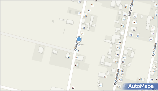 Kąkolewo, Okrężna, 20, mapa Kąkolewo