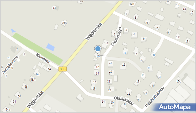 Kańczuga, Okulickiego-Niedźwiadka Leopolda, gen., 10, mapa Kańczuga
