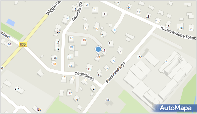 Kańczuga, Okulickiego-Niedźwiadka Leopolda, gen., 13, mapa Kańczuga