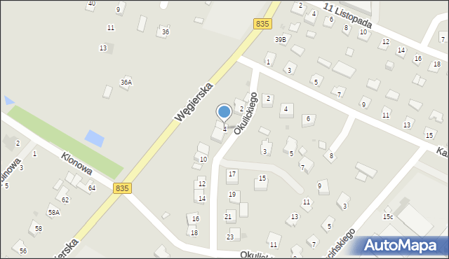 Kańczuga, Okulickiego-Niedźwiadka Leopolda, gen., 4, mapa Kańczuga