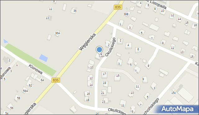 Kańczuga, Okulickiego-Niedźwiadka Leopolda, gen., 6, mapa Kańczuga