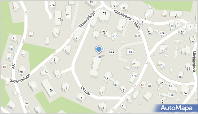 Karpacz, Okrzei Stefana, 1B, mapa Karpacz