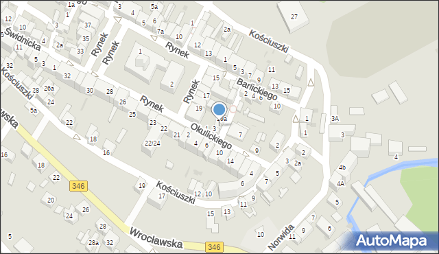 Kąty Wrocławskie, Okulickiego-Niedźwiadka Leopolda, gen., 5, mapa Kąty Wrocławskie