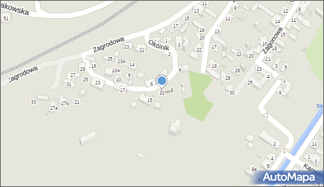 Kielce, Okólnik, 11, mapa Kielc