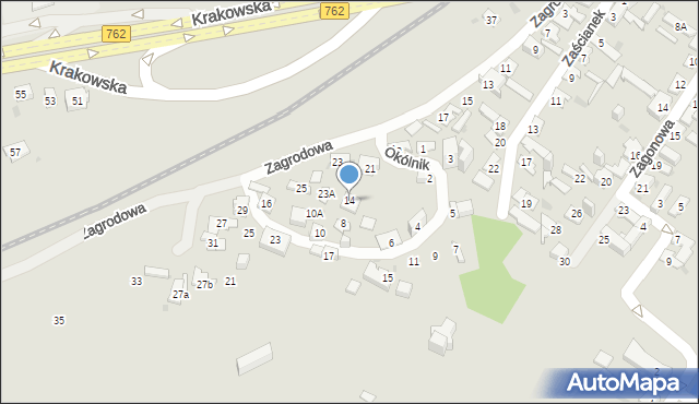 Kielce, Okólnik, 14, mapa Kielc