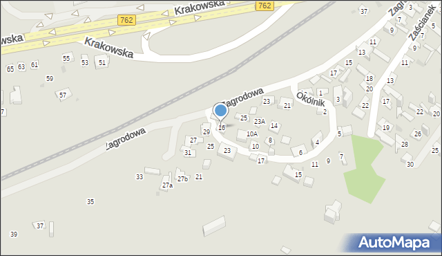 Kielce, Okólnik, 16, mapa Kielc