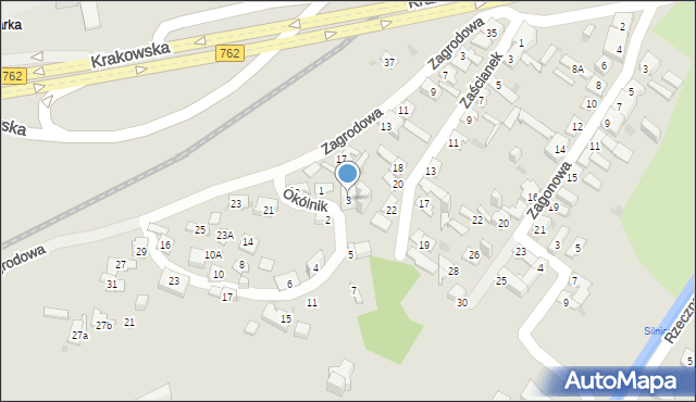 Kielce, Okólnik, 3, mapa Kielc