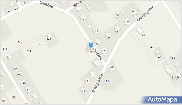 Kiełpino, Okrężna, 16, mapa Kiełpino