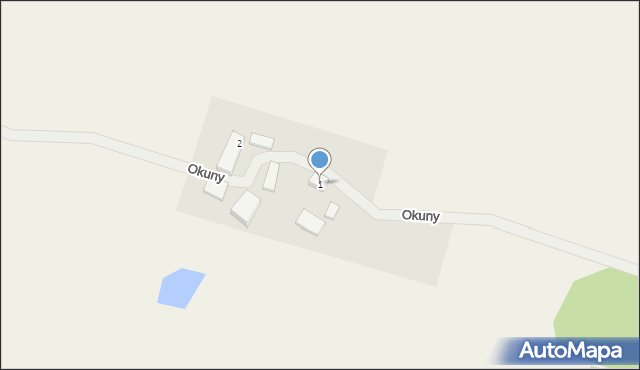 Kłączno, Okuny, 1, mapa Kłączno
