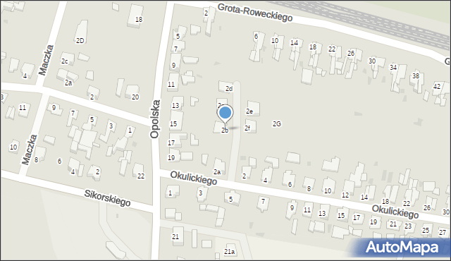 Kluczbork, Okulickiego Leopolda, gen., 2b, mapa Kluczbork