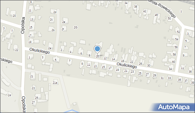 Kluczbork, Okulickiego-Niedźwiadka Leopolda, gen., 10, mapa Kluczbork