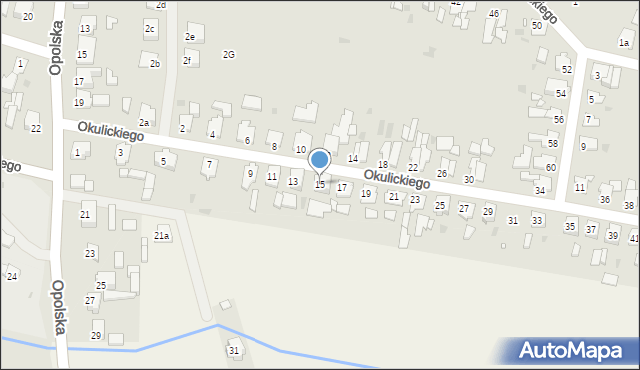 Kluczbork, Okulickiego-Niedźwiadka Leopolda, gen., 15, mapa Kluczbork