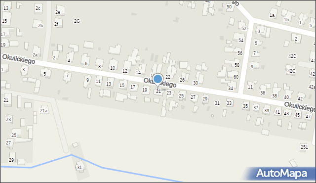 Kluczbork, Okulickiego-Niedźwiadka Leopolda, gen., 21, mapa Kluczbork