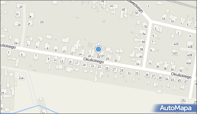 Kluczbork, Okulickiego-Niedźwiadka Leopolda, gen., 22, mapa Kluczbork