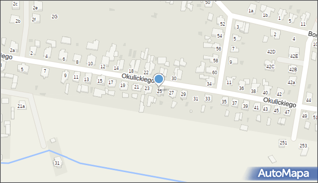 Kluczbork, Okulickiego-Niedźwiadka Leopolda, gen., 25, mapa Kluczbork