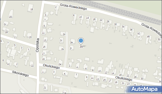 Kluczbork, Okulickiego-Niedźwiadka Leopolda, gen., 2G, mapa Kluczbork