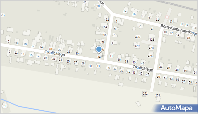 Kluczbork, Okulickiego-Niedźwiadka Leopolda, gen., 34, mapa Kluczbork