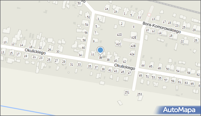 Kluczbork, Okulickiego-Niedźwiadka Leopolda, gen., 36, mapa Kluczbork