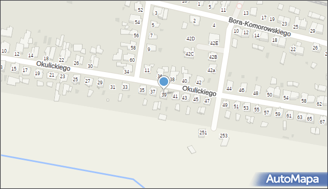 Kluczbork, Okulickiego-Niedźwiadka Leopolda, gen., 39, mapa Kluczbork