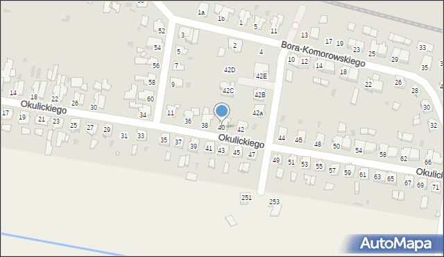 Kluczbork, Okulickiego-Niedźwiadka Leopolda, gen., 40, mapa Kluczbork