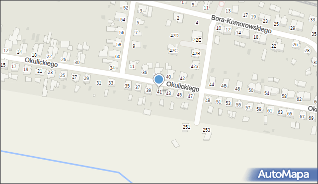 Kluczbork, Okulickiego-Niedźwiadka Leopolda, gen., 41, mapa Kluczbork