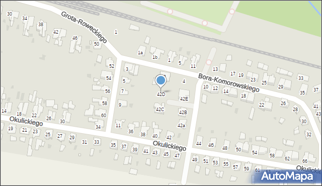 Kluczbork, Okulickiego-Niedźwiadka Leopolda, gen., 42D, mapa Kluczbork