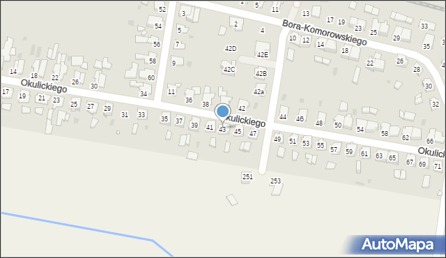 Kluczbork, Okulickiego-Niedźwiadka Leopolda, gen., 43, mapa Kluczbork