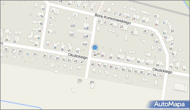 Kluczbork, Okulickiego-Niedźwiadka Leopolda, gen., 44, mapa Kluczbork