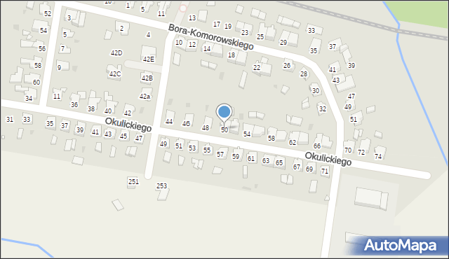 Kluczbork, Okulickiego-Niedźwiadka Leopolda, gen., 50, mapa Kluczbork