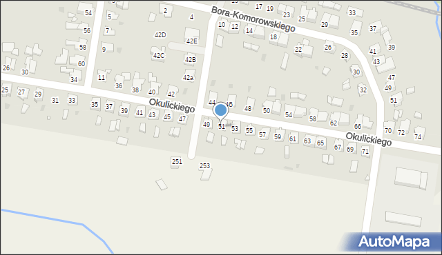 Kluczbork, Okulickiego-Niedźwiadka Leopolda, gen., 51, mapa Kluczbork