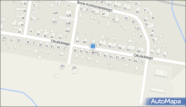 Kluczbork, Okulickiego-Niedźwiadka Leopolda, gen., 55, mapa Kluczbork