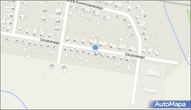 Kluczbork, Okulickiego-Niedźwiadka Leopolda, gen., 59, mapa Kluczbork