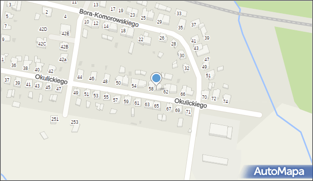 Kluczbork, Okulickiego-Niedźwiadka Leopolda, gen., 60, mapa Kluczbork