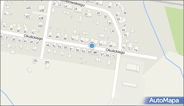 Kluczbork, Okulickiego-Niedźwiadka Leopolda, gen., 63A, mapa Kluczbork