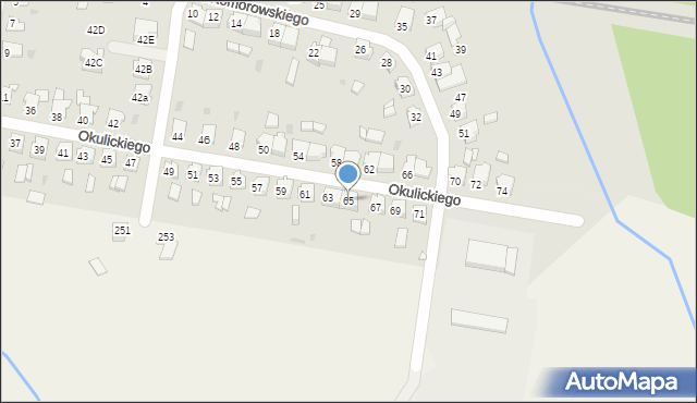 Kluczbork, Okulickiego-Niedźwiadka Leopolda, gen., 65, mapa Kluczbork